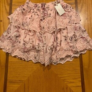 Gap Love Shack Fancy floral eyelet tiered skirt